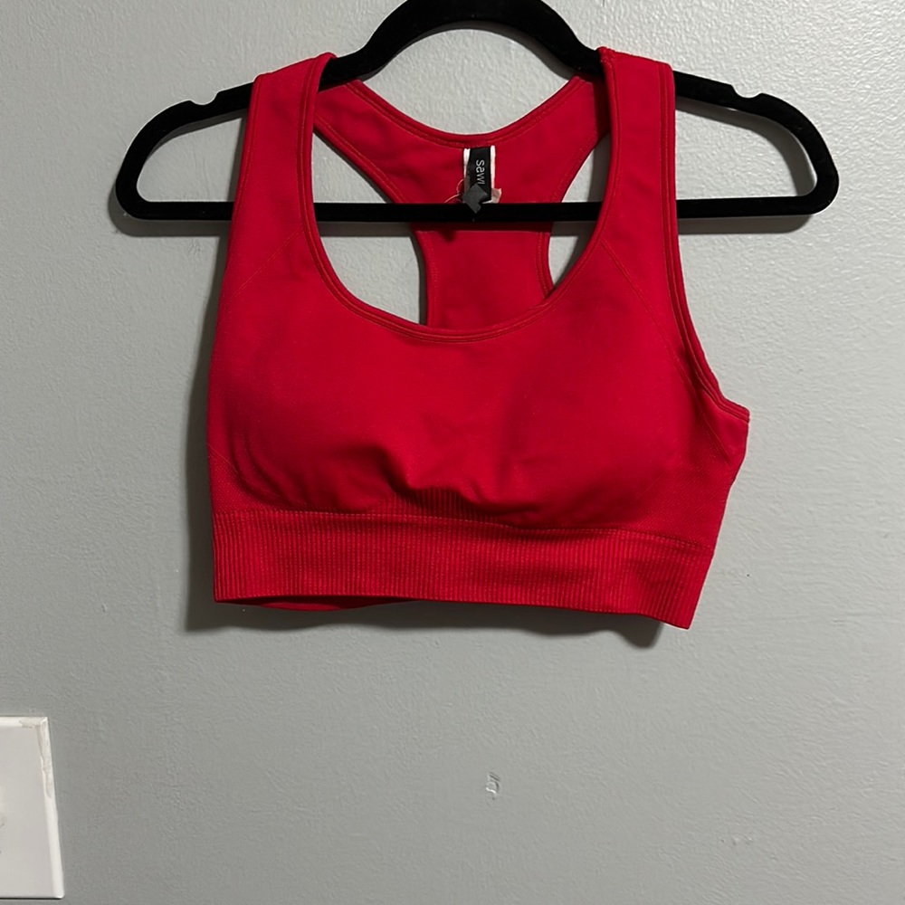 Savvi Red Sports bra